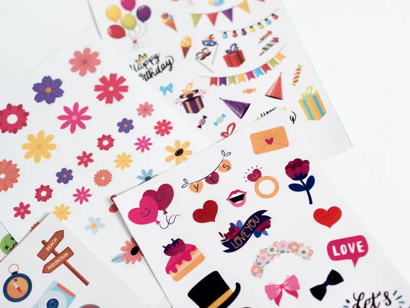 Planche de stickers personnalisés découpés
